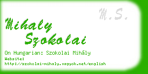 mihaly szokolai business card